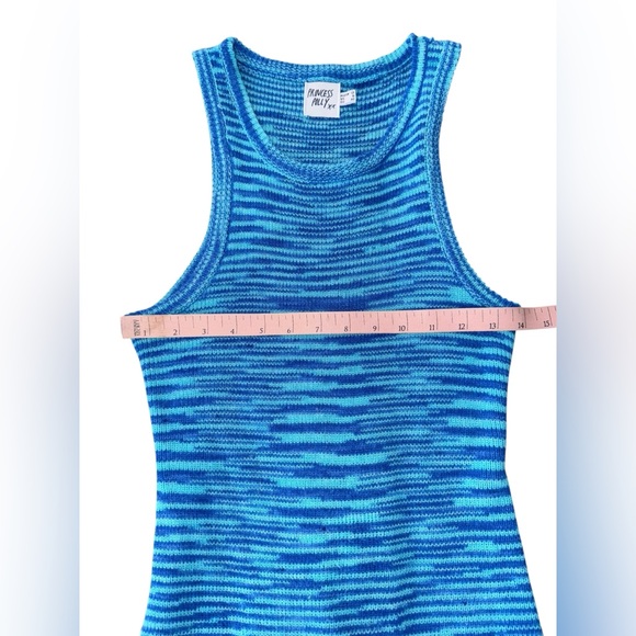 Princess Polly Sleeveless Blue Knitted Elish Mini Dress Size 8 - Picture 4 of 7